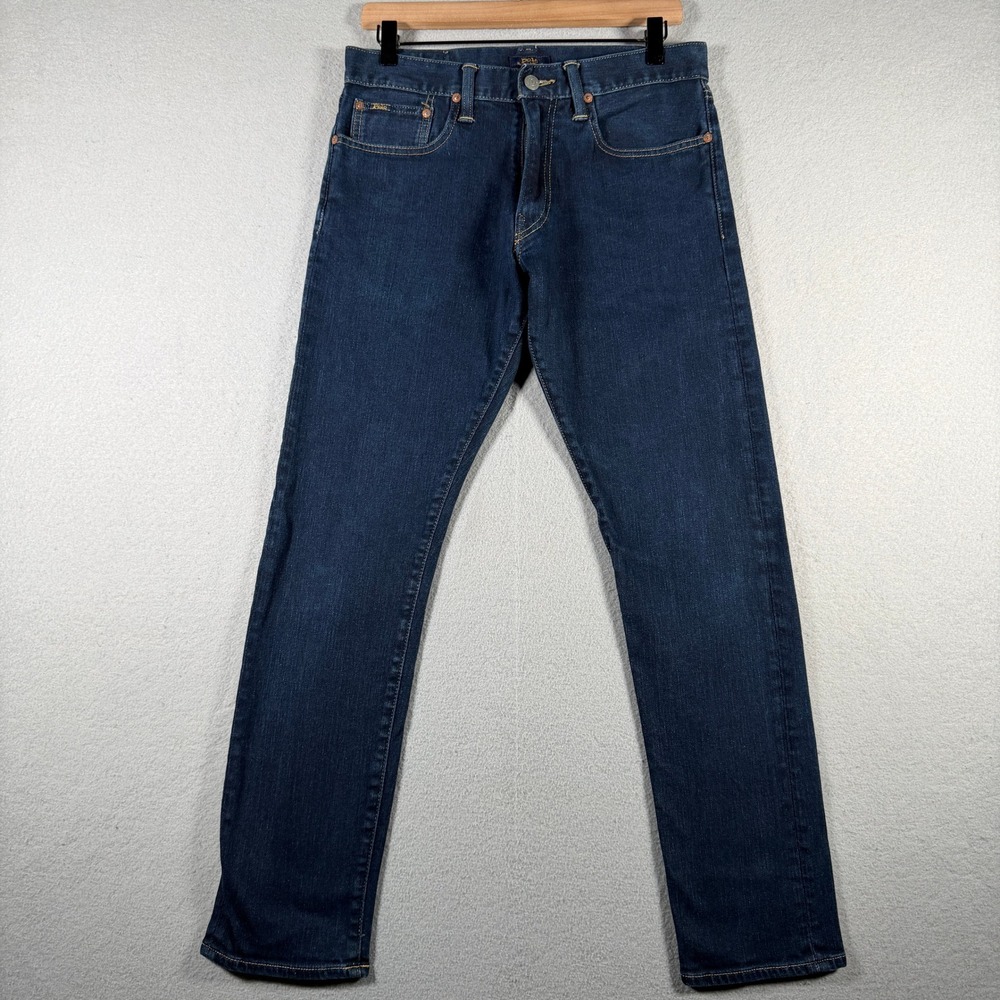 Polo Ralph Lauren Sullivan Slim Jeans Mens 30x30 Dark Indigo Blue Stretch Denim